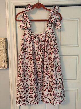 White Floral Tie-Shoulder Sundress